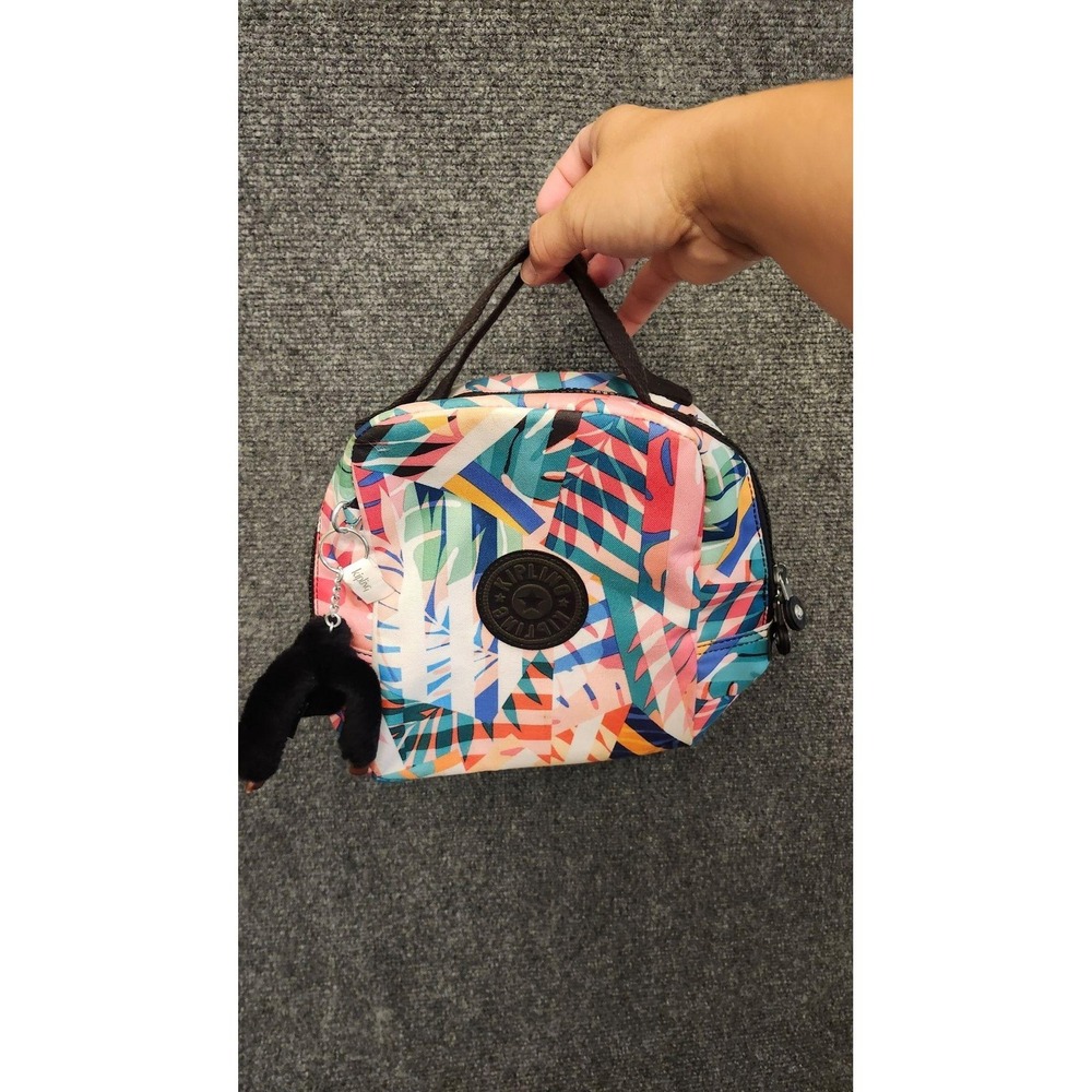 Kipling Kids Lunch Bag Tropical Nature Print Multicolor Nylon Monkey Keychain